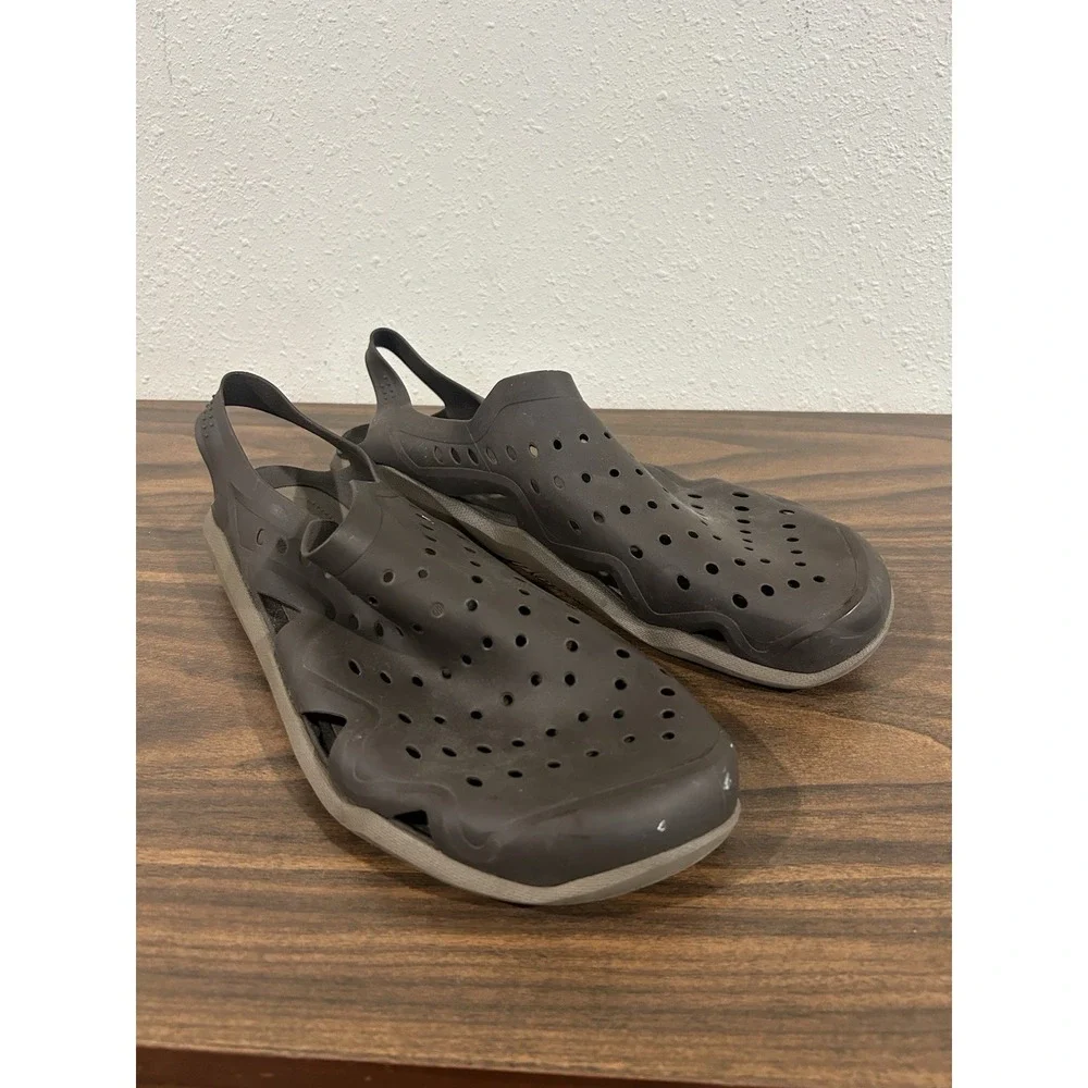 Crocs Mens Swiftwater Wave Sandals Brown Water Shoes Comfort Size 13 Clogs